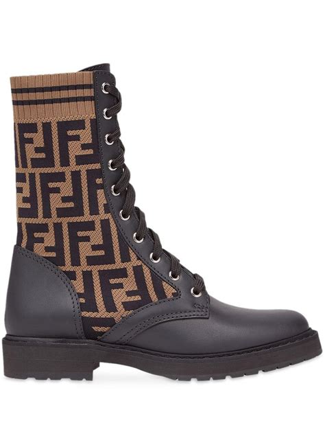 fendi rockoko sneakers black|fendi military boots.